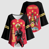 Trinidad and Tobago Cricket Personalized Kimono Sleeve Blouse Trinbago Knight Riders 5th Champions Proud - Wonder Print Shop