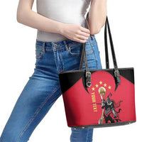 Trinidad and Tobago Cricket Personalized Leather Tote Bag Trinbago Knight Riders 5th Champions Proud - Wonder Print Shop