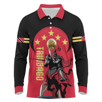 Trinidad and Tobago Cricket Personalized Long Sleeve Polo Shirt Trinbago Knight Riders 5th Champions Proud - Wonder Print Shop