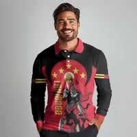 Trinidad and Tobago Cricket Personalized Long Sleeve Polo Shirt Trinbago Knight Riders 5th Champions Proud - Wonder Print Shop