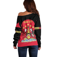 Trinidad and Tobago Cricket Personalized Off Shoulder Sweater Trinbago Knight Riders 5th Champions Proud - Wonder Print Shop