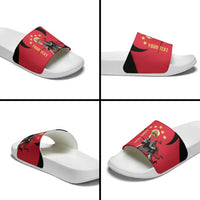 Trinidad and Tobago Cricket Personalized Slide Sandals Trinbago Knight Riders 5th Champions Proud - Wonder Print Shop