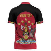 Trinidad and Tobago Cricket Personalized Zipper Polo Shirt Trinbago Knight Riders 5th Champions Proud - Wonder Print Shop