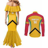 Guyana Cricket Custom Couples Matching Mermaid Dress and Long Sleeve Button Shirt Amazon Warriors Est 2013 Version - Wonder Print Shop