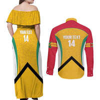 Guyana Cricket Custom Couples Matching Off Shoulder Maxi Dress and Long Sleeve Button Shirt Amazon Warriors Est 2013 Version - Wonder Print Shop
