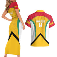 Guyana Cricket Custom Couples Matching Short Sleeve Bodycon Dress and Hawaiian Shirt Amazon Warriors Est 2013 Version - Wonder Print Shop