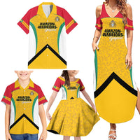 Guyana Cricket Custom Family Matching Summer Maxi Dress and Hawaiian Shirt Amazon Warriors Est 2013 Version - Wonder Print Shop