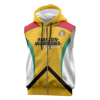 Guyana Cricket Custom Sleeveless Zip Hoodie Amazon Warriors Est 2013 Version - Wonder Print Shop