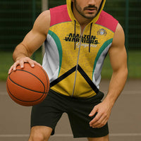 Guyana Cricket Custom Sleeveless Zip Hoodie Amazon Warriors Est 2013 Version - Wonder Print Shop