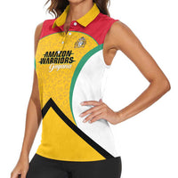 Guyana Cricket Custom Women Sleeveless Polo Shirt Amazon Warriors Est 2013 Version - Wonder Print Shop
