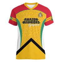 Guyana Cricket Custom Women V-Neck T-Shirt Amazon Warriors Est 2013 Version - Wonder Print Shop