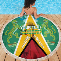 Custom Guyana Cricket Amazon Warriors Beach Blanket Flag Style - Wonder Print Shop