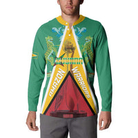 Custom Guyana Cricket Amazon Warriors Button Sweatshirt Flag Style - Wonder Print Shop