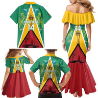 Custom Guyana Cricket Amazon Warriors Family Matching Mermaid Dress and Hawaiian Shirt Flag Style - Wonder Print Shop