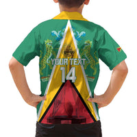 Custom Guyana Cricket Amazon Warriors Family Matching Off Shoulder Short Dress and Hawaiian Shirt Flag Style - Wonder Print Shop