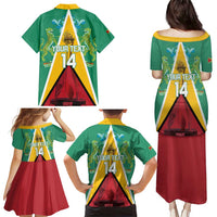 Custom Guyana Cricket Amazon Warriors Family Matching Puletasi and Hawaiian Shirt Flag Style - Wonder Print Shop