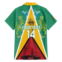 Custom Guyana Cricket Amazon Warriors Family Matching Short Sleeve Bodycon Dress and Hawaiian Shirt Flag Style - Wonder Print Shop