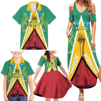 Custom Guyana Cricket Amazon Warriors Family Matching Summer Maxi Dress and Hawaiian Shirt Flag Style - Wonder Print Shop