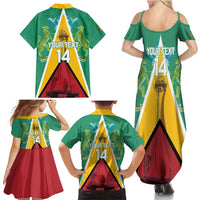 Custom Guyana Cricket Amazon Warriors Family Matching Summer Maxi Dress and Hawaiian Shirt Flag Style - Wonder Print Shop
