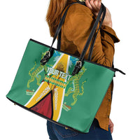 Custom Guyana Cricket Amazon Warriors Leather Tote Bag Flag Style - Wonder Print Shop