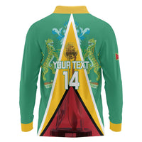 Custom Guyana Cricket Amazon Warriors Long Sleeve Polo Shirt Flag Style - Wonder Print Shop