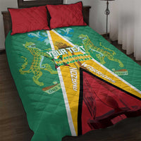 Custom Guyana Cricket Amazon Warriors Quilt Bed Set Flag Style - Wonder Print Shop