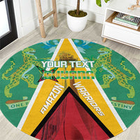 Custom Guyana Cricket Amazon Warriors Round Carpet Flag Style - Wonder Print Shop