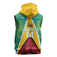 Custom Guyana Cricket Amazon Warriors Sleeveless Zip Hoodie Flag Style - Wonder Print Shop