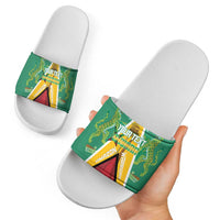 Custom Guyana Cricket Amazon Warriors Slide Sandals Flag Style - Wonder Print Shop