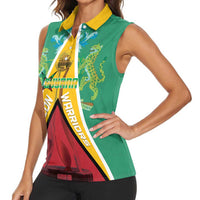 Custom Guyana Cricket Amazon Warriors Women Sleeveless Polo Shirt Flag Style - Wonder Print Shop