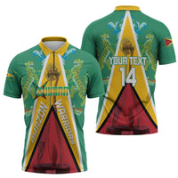 Custom Guyana Cricket Amazon Warriors Zipper Polo Shirt Flag Style - Wonder Print Shop