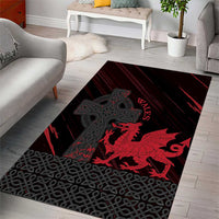 Wales Area Rug Celtic Cross Welsh Red Dragon - Wonder Print Shop
