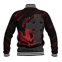 Wales Baseball Jacket Celtic Cross Welsh Red Dragon - Wonder Print Shop