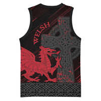 Wales Basketball Jersey Celtic Cross Welsh Red Dragon - Wonder Print Shop