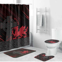 Wales Bathroom Set Celtic Cross Welsh Red Dragon - Wonder Print Shop