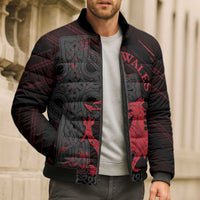 Wales Bomber Puffer Jacket Celtic Cross Welsh Red Dragon - Wonder Print Shop