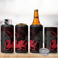 Wales 4 in 1 Can Cooler Tumbler Celtic Cross Welsh Red Dragon - Wonder Print Shop
