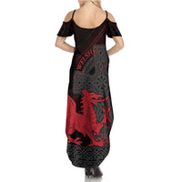 Wales Family Matching Summer Maxi Dress and Hawaiian Shirt Celtic Cross Welsh Red Dragon - Wonder Print Shop