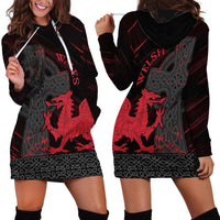 Wales Hoodie Dress Celtic Cross Welsh Red Dragon - Wonder Print Shop