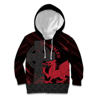 Wales Kid Hoodie Celtic Cross Welsh Red Dragon - Wonder Print Shop