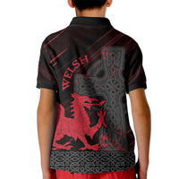 Wales Kid Polo Shirt Celtic Cross Welsh Red Dragon - Wonder Print Shop