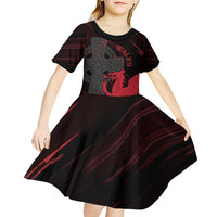 Wales Kid Short Sleeve Dress Celtic Cross Welsh Red Dragon - Wonder Print Shop