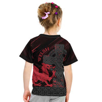 Wales Kid T Shirt Celtic Cross Welsh Red Dragon - Wonder Print Shop