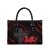 Wales Leather Bag Celtic Cross Welsh Red Dragon - Wonder Print Shop