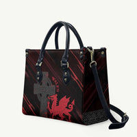 Wales Leather Bag Celtic Cross Welsh Red Dragon - Wonder Print Shop