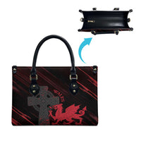 Wales Leather Bag Celtic Cross Welsh Red Dragon - Wonder Print Shop
