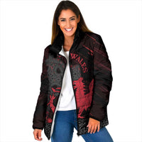 Wales Padded Jacket Celtic Cross Welsh Red Dragon - Wonder Print Shop