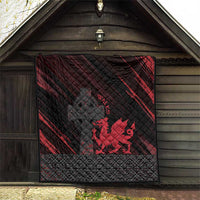 Wales Quilt Celtic Cross Welsh Red Dragon - Wonder Print Shop