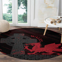 Wales Round Carpet Celtic Cross Welsh Red Dragon - Wonder Print Shop