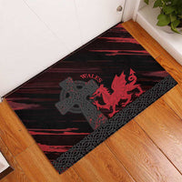 Wales Rubber Doormat Celtic Cross Welsh Red Dragon - Wonder Print Shop
